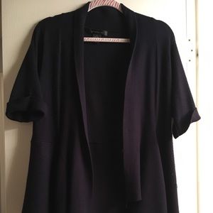 Navy Blue Short Sleeve Cardigan